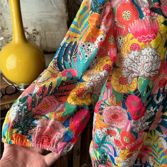 Lior Paris Floral Multicolor Eyelet Dress- S - Picture 3 of 7